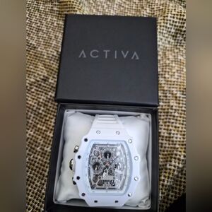 Activa White Chronograph Watch Skeleton INVICTA BRAND UNISWX